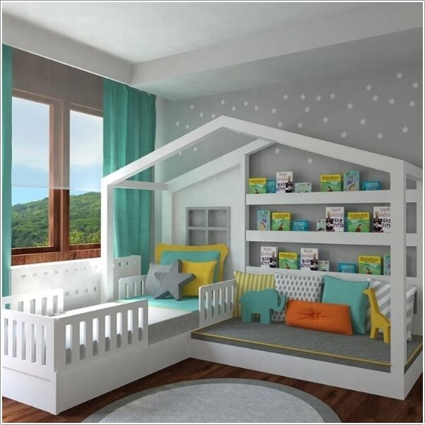 Thiết kế giường tầng kết hợp nơi đọc sách tiện lợi