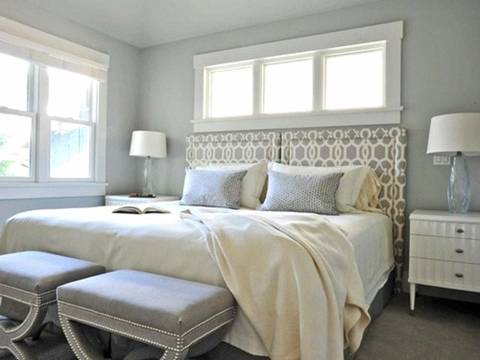 Phòng ngủ với tone màu xám đơn giản nhưng vẫn rất thu hút