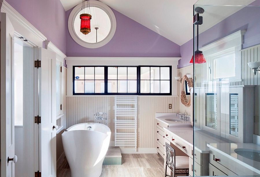 Phòng tắm quyến rũ với màu tím